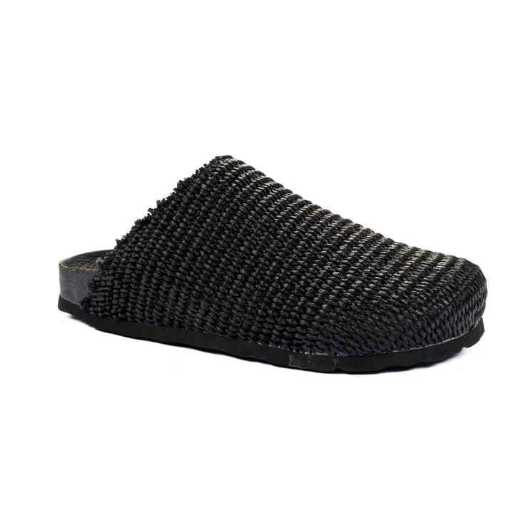 BERLIN CLOG RAFFIA BLACK